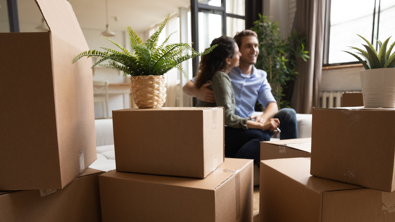 First home buyers moving in to their new home
