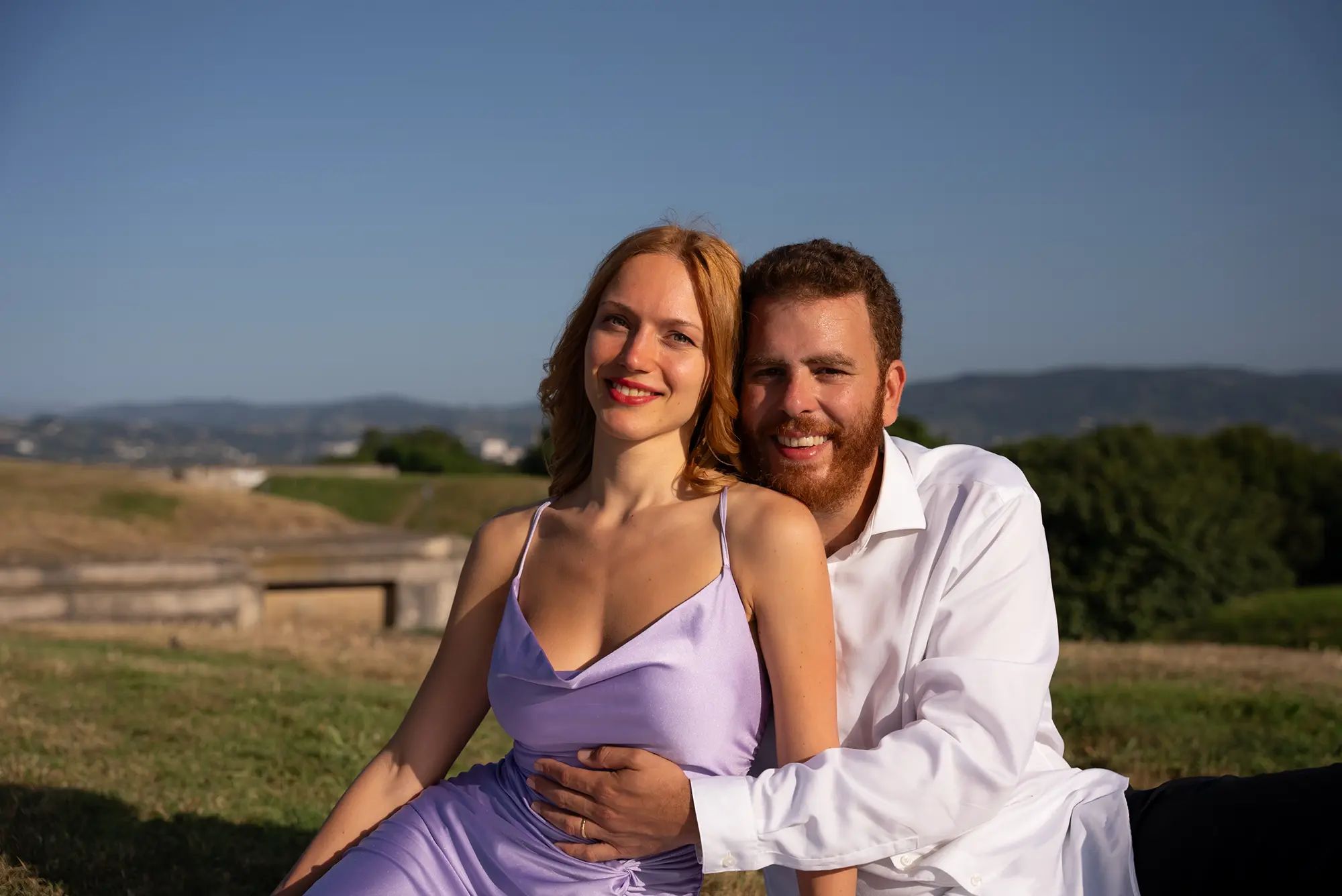 Couple completing a civil online marriage