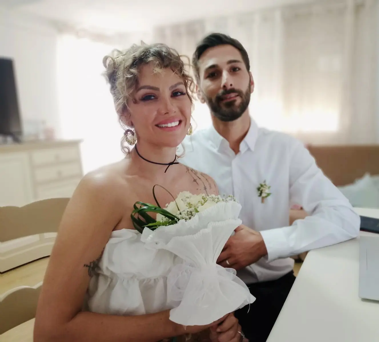 International couple using Courtly for an online marriage