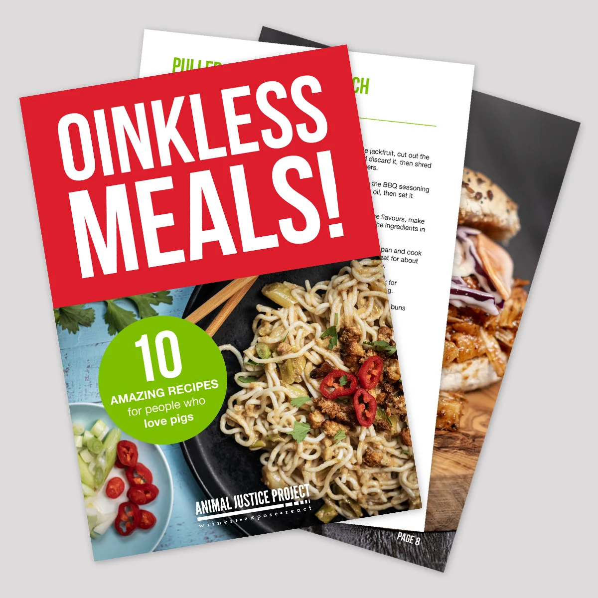 Downloadable 'Oinkless Meals' Recipe ebook