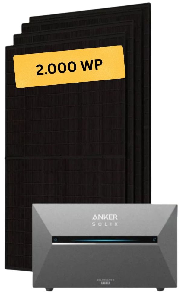 2.000 Wp Balkonkraftwerk mit Anker Solix Solarbank 2 Pro