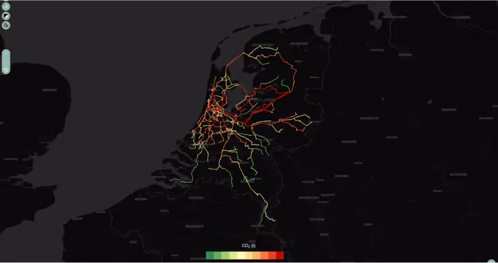 Jaarlijkse koolstofdioxide-uitstoot op het wegennet veroorzaakt door afvalvervoer in 2019