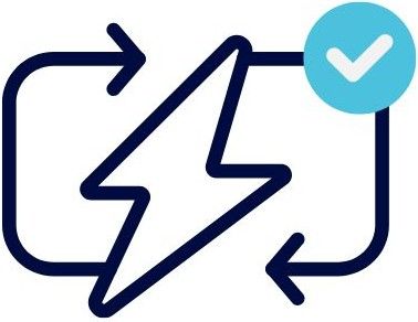 Speicher-Icon und Check-Symbol