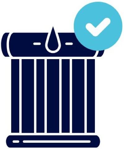 Icon Solarheizung und Check-Symbol