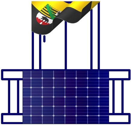 Balkonkraftwerk mit Landesflagge Sachsen-Anhalts