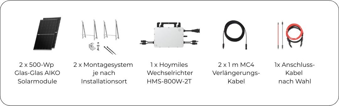 Lieferumfang Solago Komplettset
