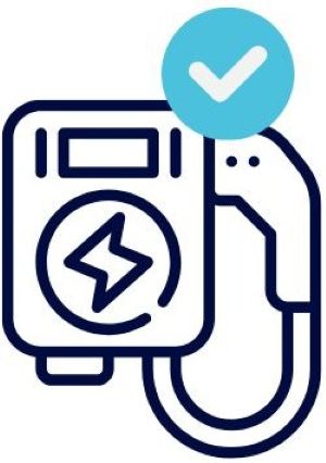 Icon Wallbox und Check-Symbol