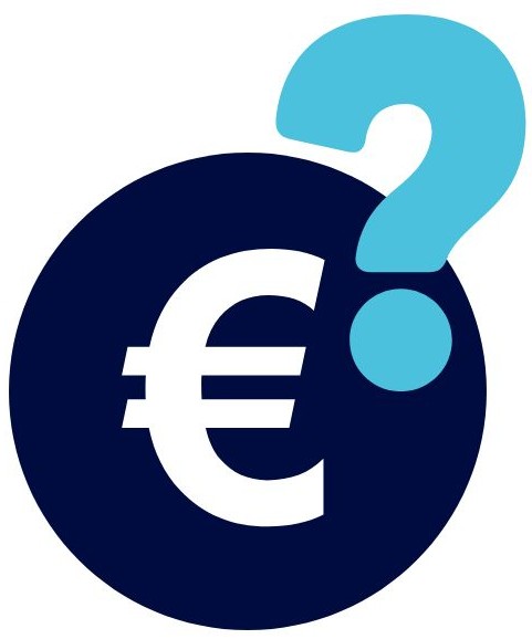 Grafik Eurosymbol und Fragezeichen