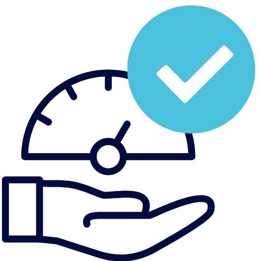 Icon Messung und Check-Symbol