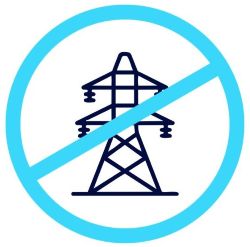 Strommast und Symbol Verbot