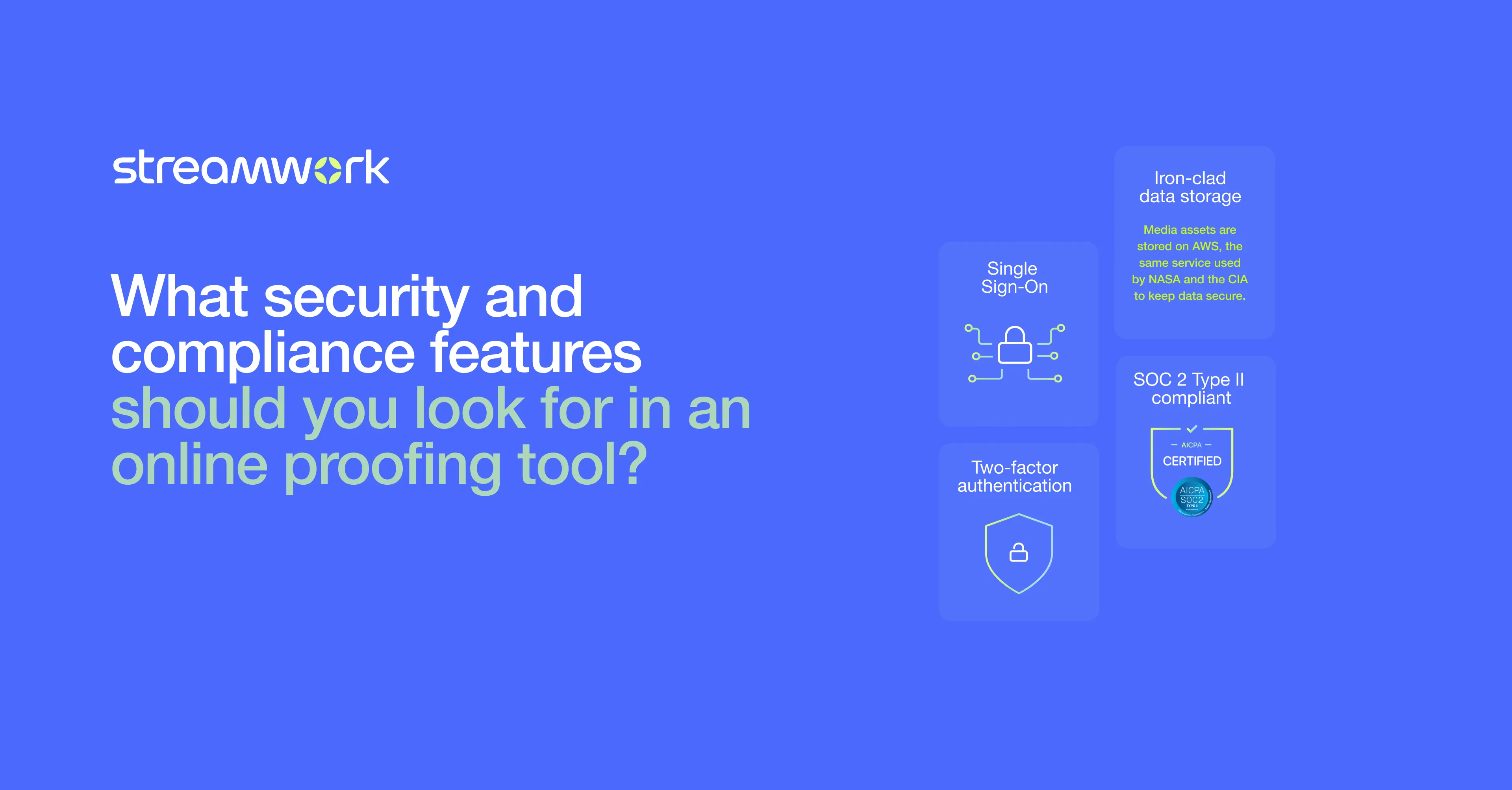 What security and compliance features should you look for in an online proofing tool?