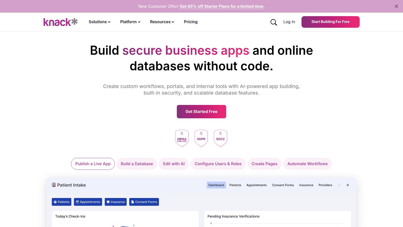 Knack as a top no code app builder