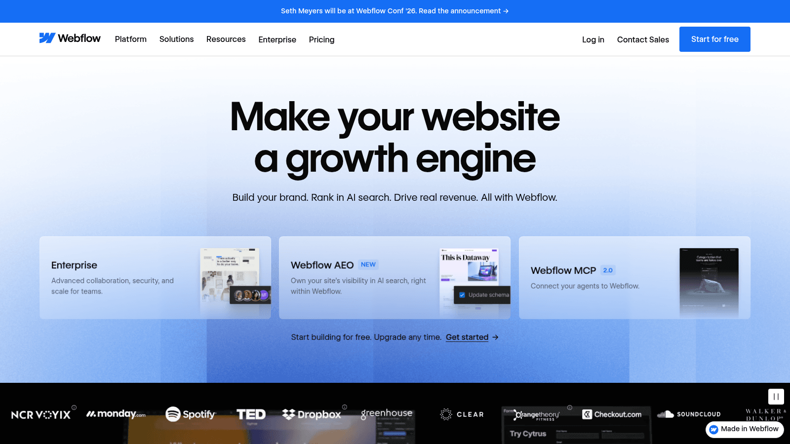 Webflow as a top no code app builder