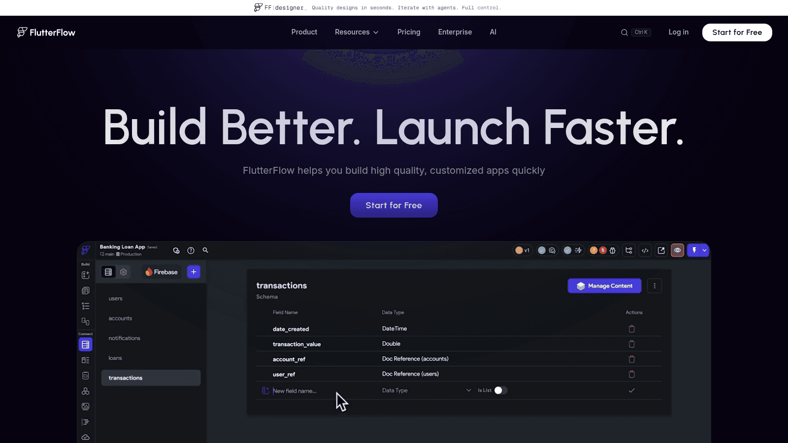 FlutterFlow as a top no code app builder