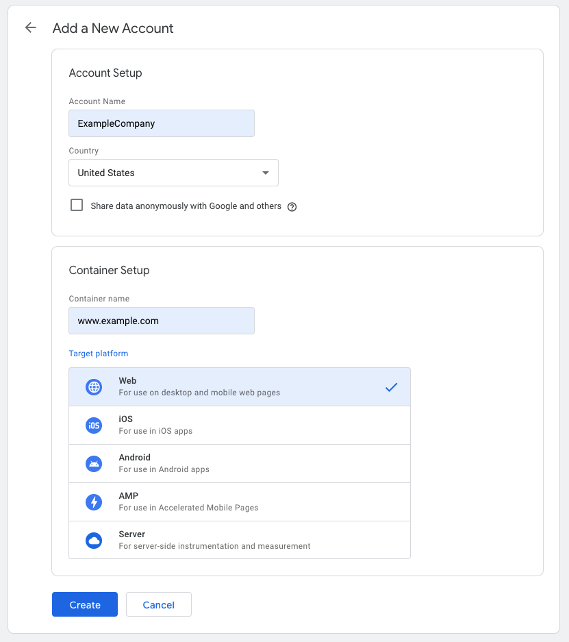 Creating a Google Tag Manager Account