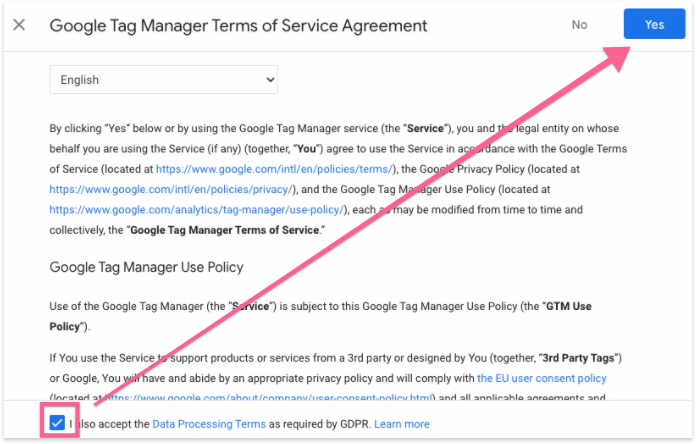 Google Tag Manager Terms of Service