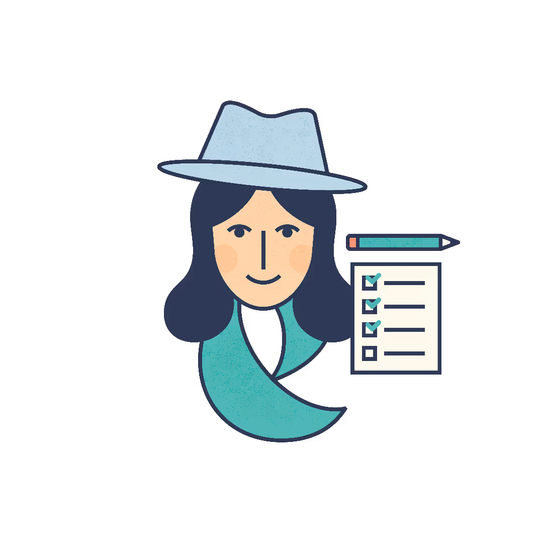 A florist at the counter of a flower shop marketing her small busines.