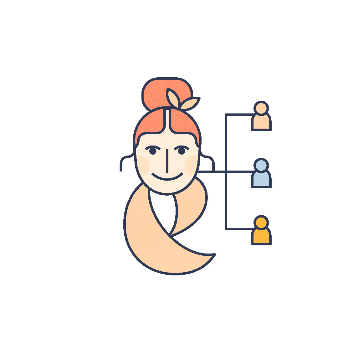 A florist at the counter of a flower shop marketing her small busines.