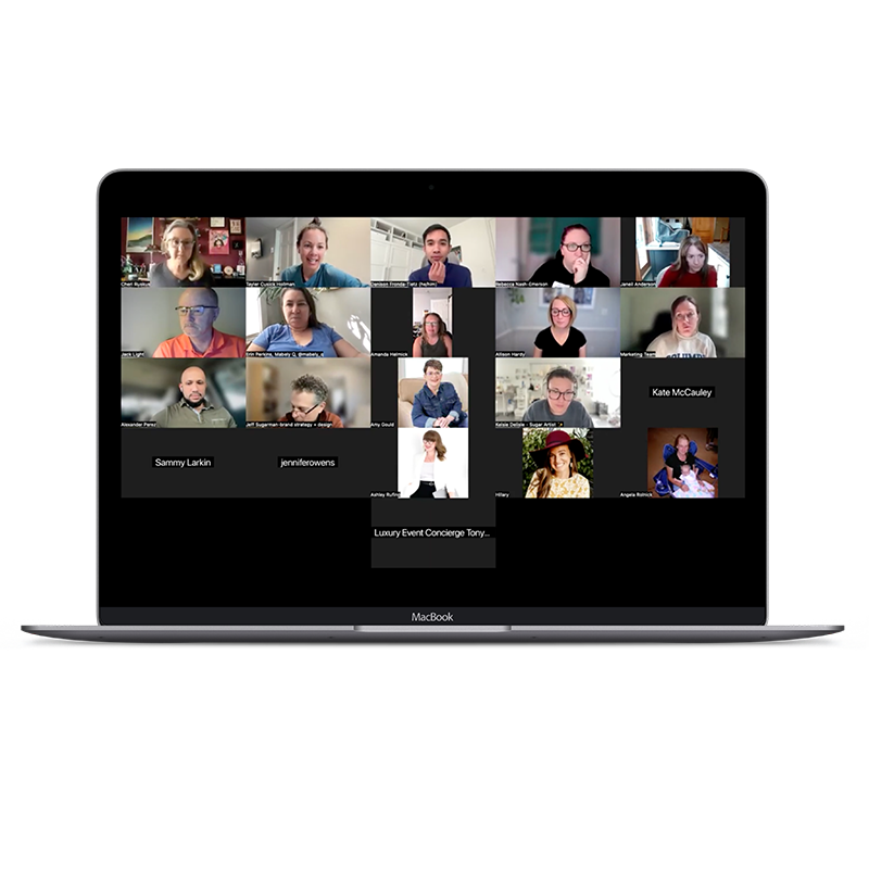 Laptop mockup with a Zoom meeting