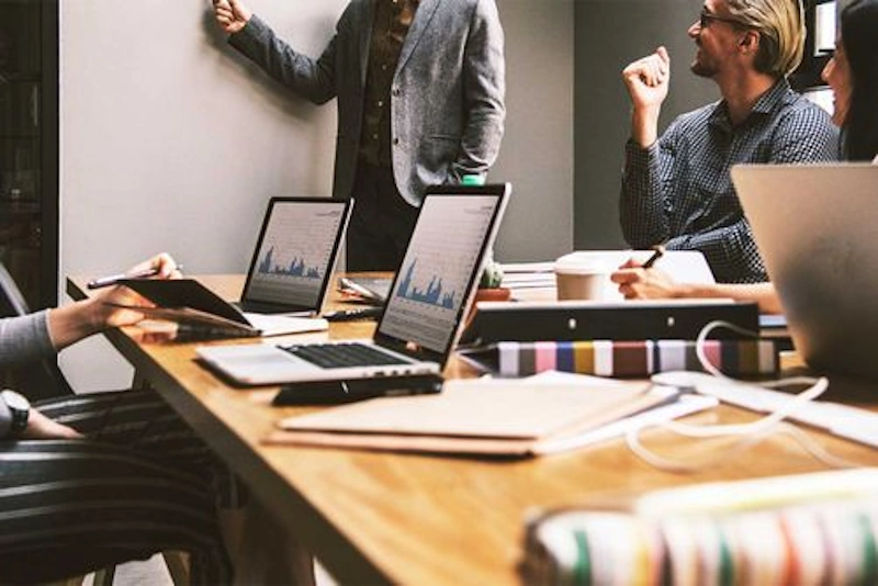 Bolt PR strategy team presenting data-driven marketing results to a board of directors for a major trade association.