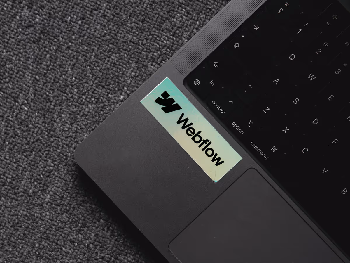 Laptop with a Webflow sticker