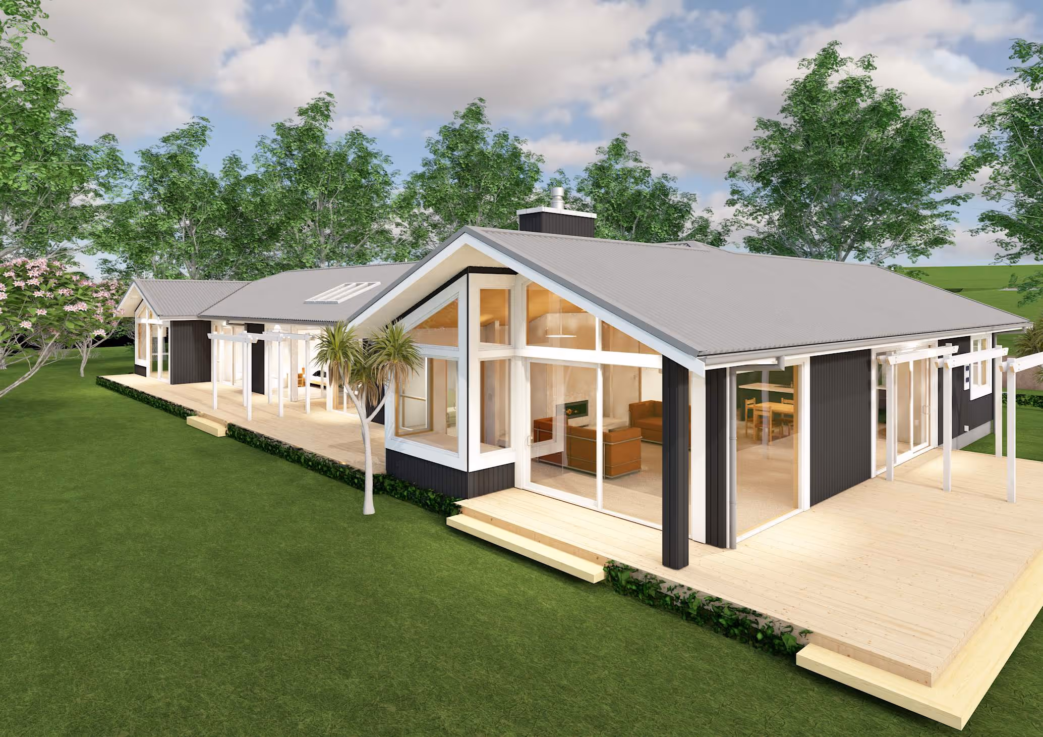 Front View, Lounge & Side deck