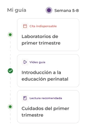 Tarjeta Mi guía de la app