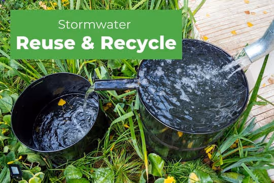 Stormwater Reuse and Recycle - Stormwater in a bucket