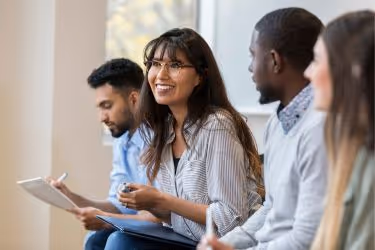 Employees attending a class
