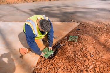 Man updating drainage