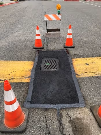 Repaired catch basin