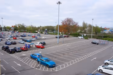 Large concrete parking lot