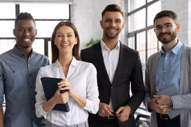 Corporate team at their office