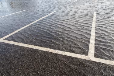 Flooded parking lot