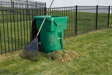 Cleaning debris from landscaping