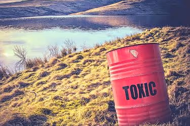 Toxic Waste near a pond