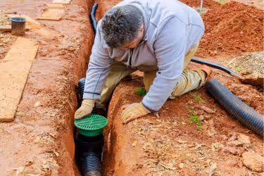 Man installing stormwater system