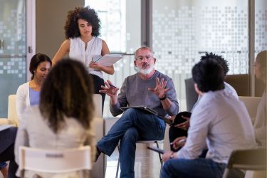 Residents having a meeting