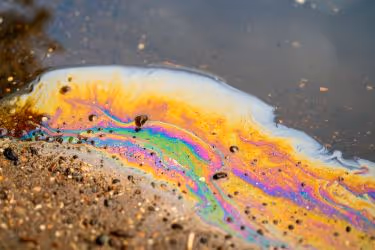 Oil leak in the water