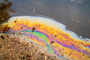 Oil leak in the water
