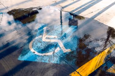 Disabled parking spot flooded