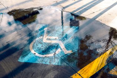 Disable parking lot flooded.