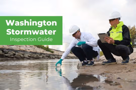 Washington Stormwater Inspection Guide - Two inspectors checking the water