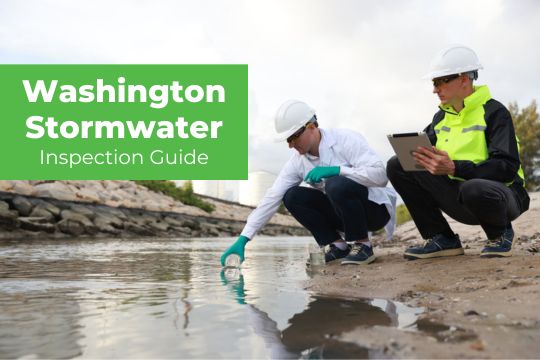 Washington Stormwater Inspection Guide - Two inspectors checking the water
