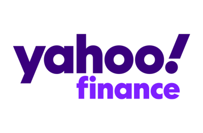 Yahoo Finance logo in purple and dark purple colors