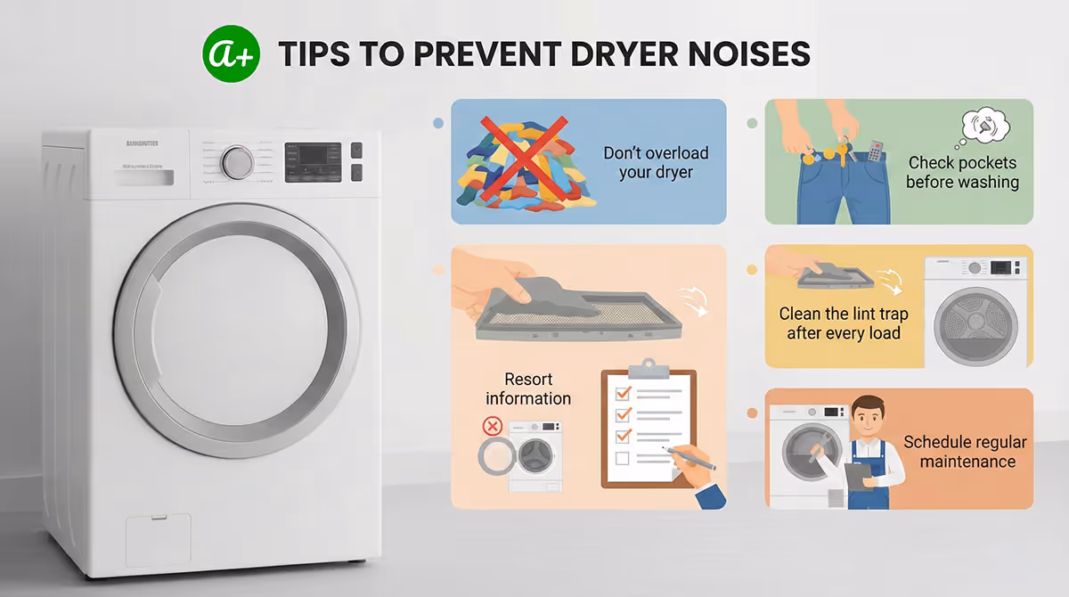 Tips to prevent dryer noises