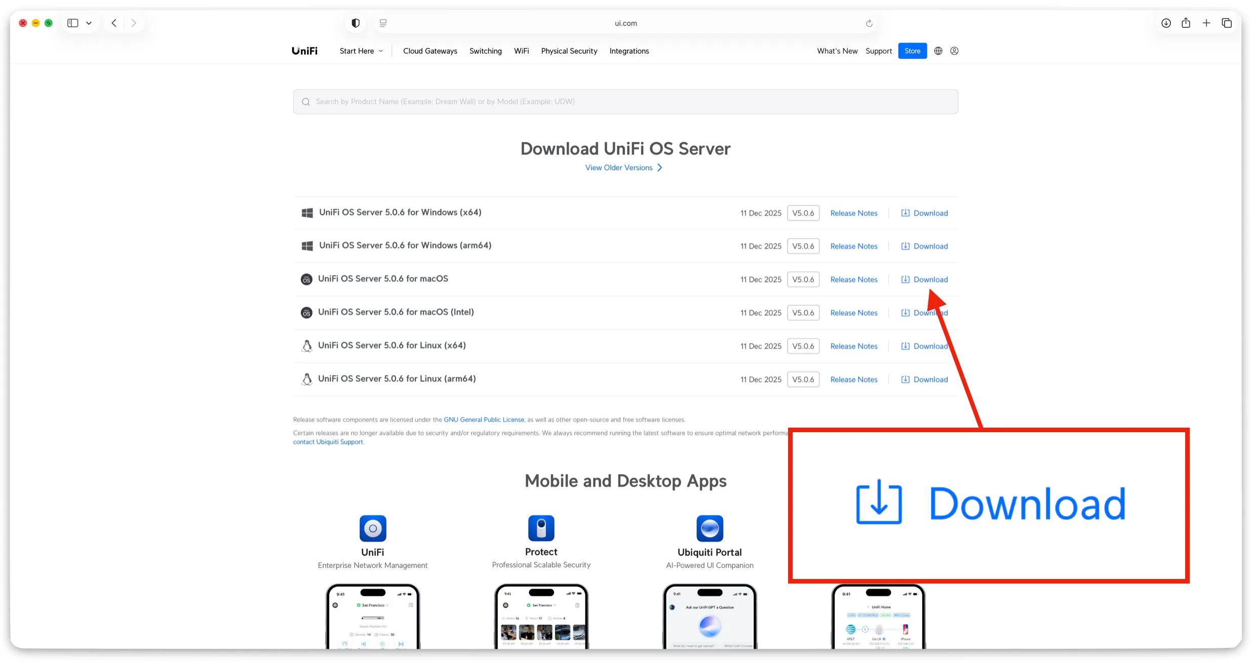 Download UniFi OS Server for macOS from Ubiquiti