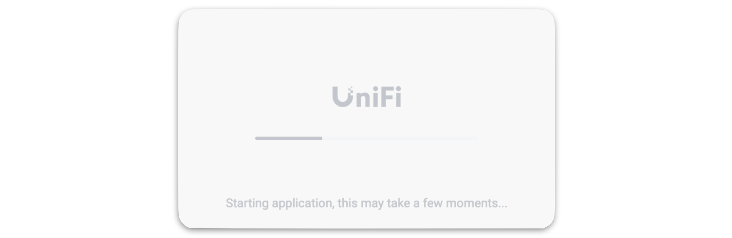 UniFi OS Server starting application screen