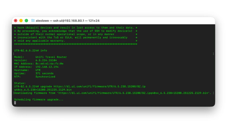 UniFi Travel Router SSH