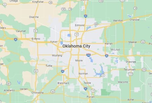 Google Maps screenshot of the Oklahoma City metro area